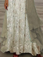 Women's Long Sleeve V-neck Graphic Printed Two Pieces Maxi Dress