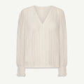 Women's Retro Lace Cotton And Linen Mid-length Sleeves V-neck Top