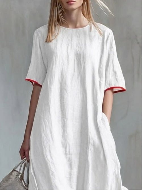Casual Striped Patchwork Dress