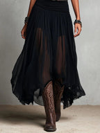Black Sleeveless Tank Top With Tulle Skirt
