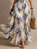 Blue Floral Halter Maxi Dress