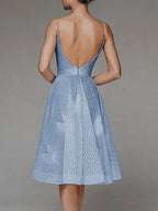 Stylish V-neck strap A-line dress